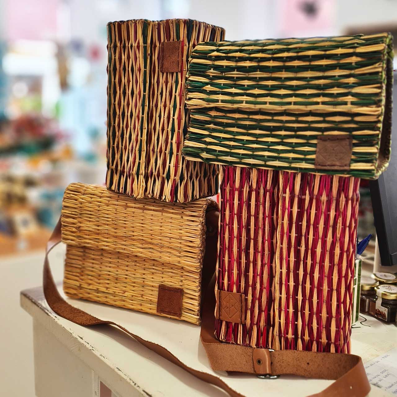 carteira junco couro