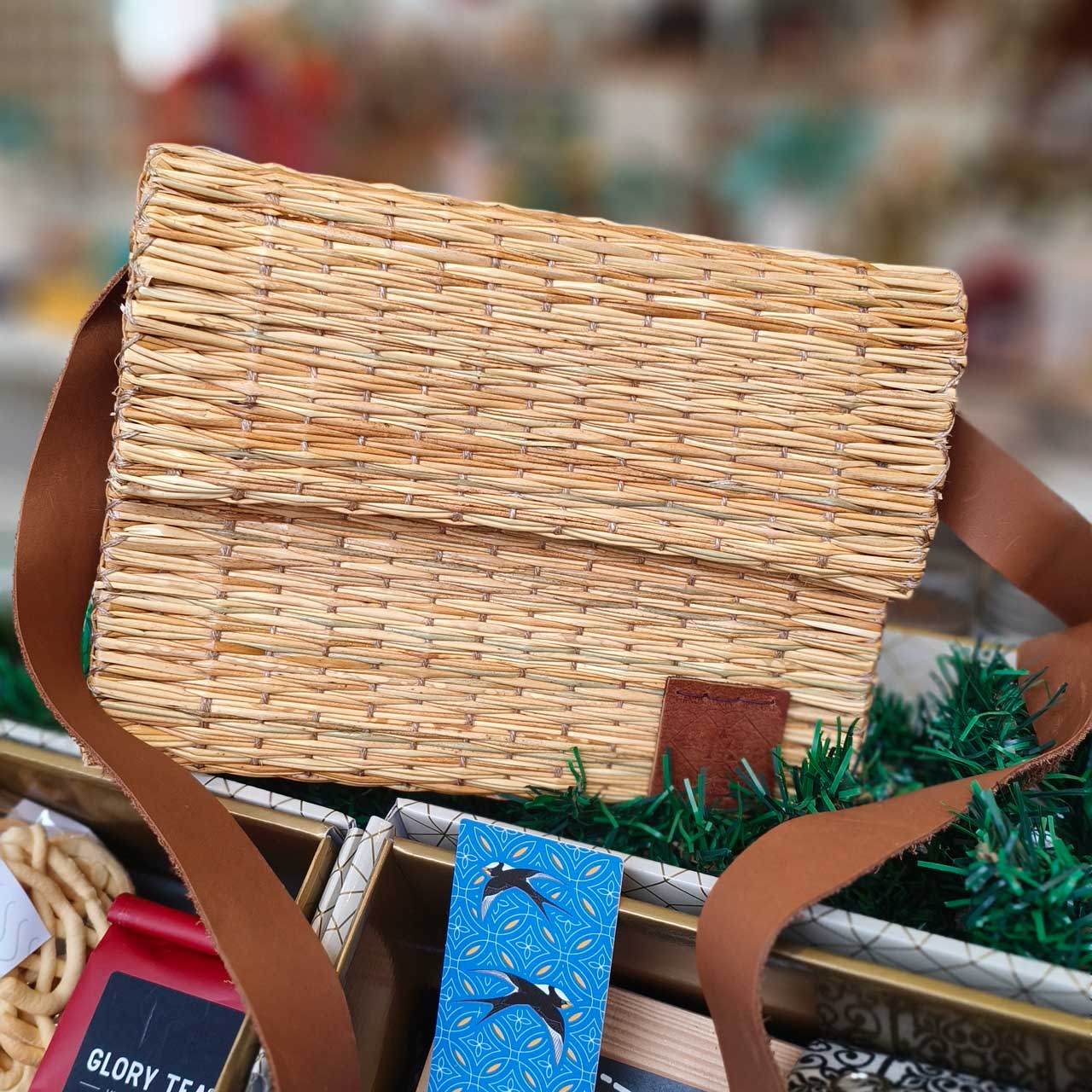 carteira junco couro