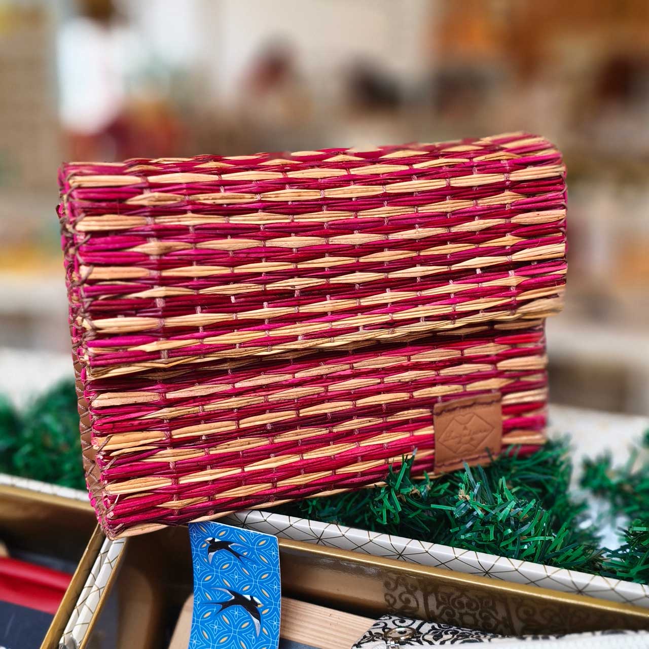 carteira junco couro