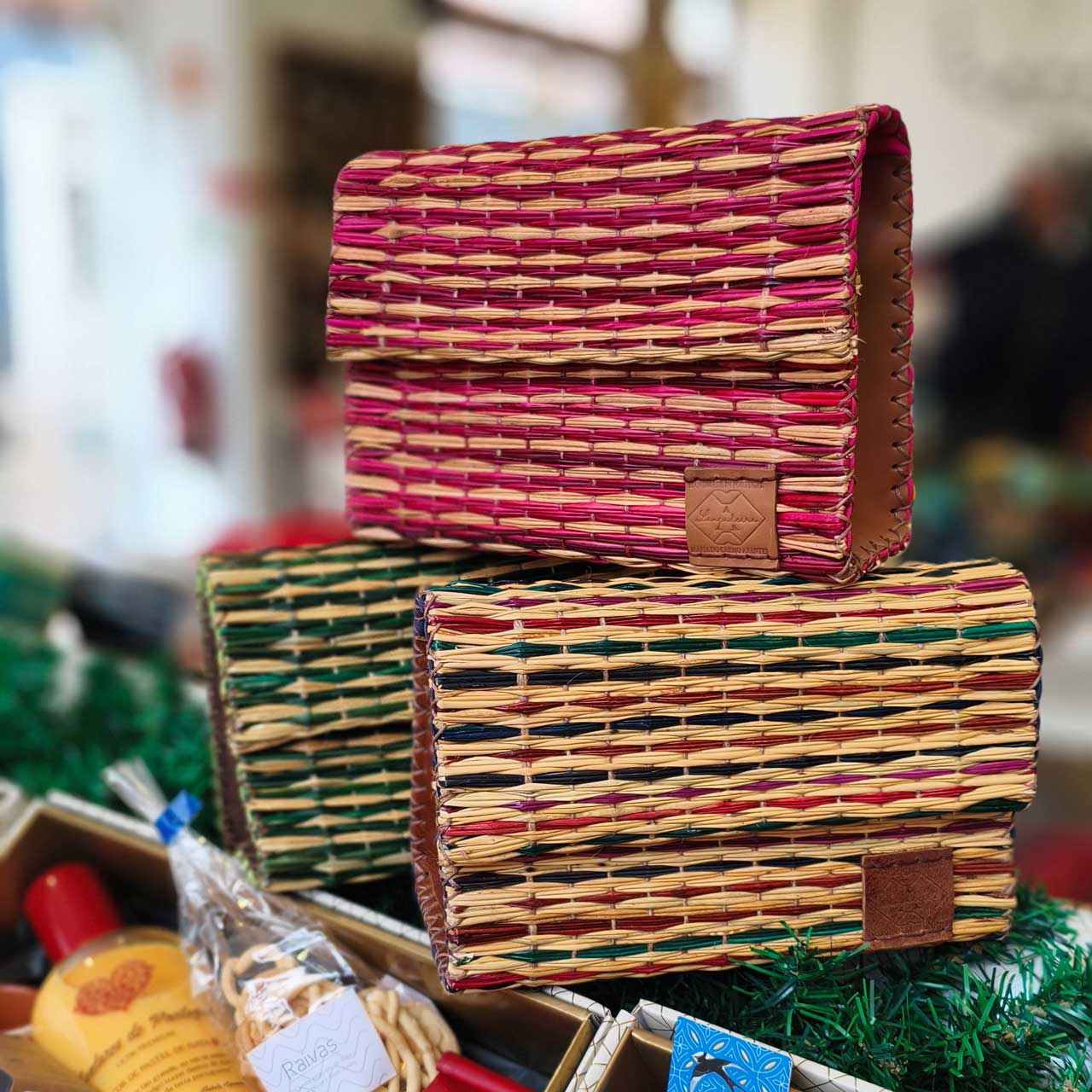 carteira junco couro