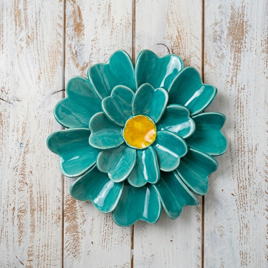 flor cerâmica para parede