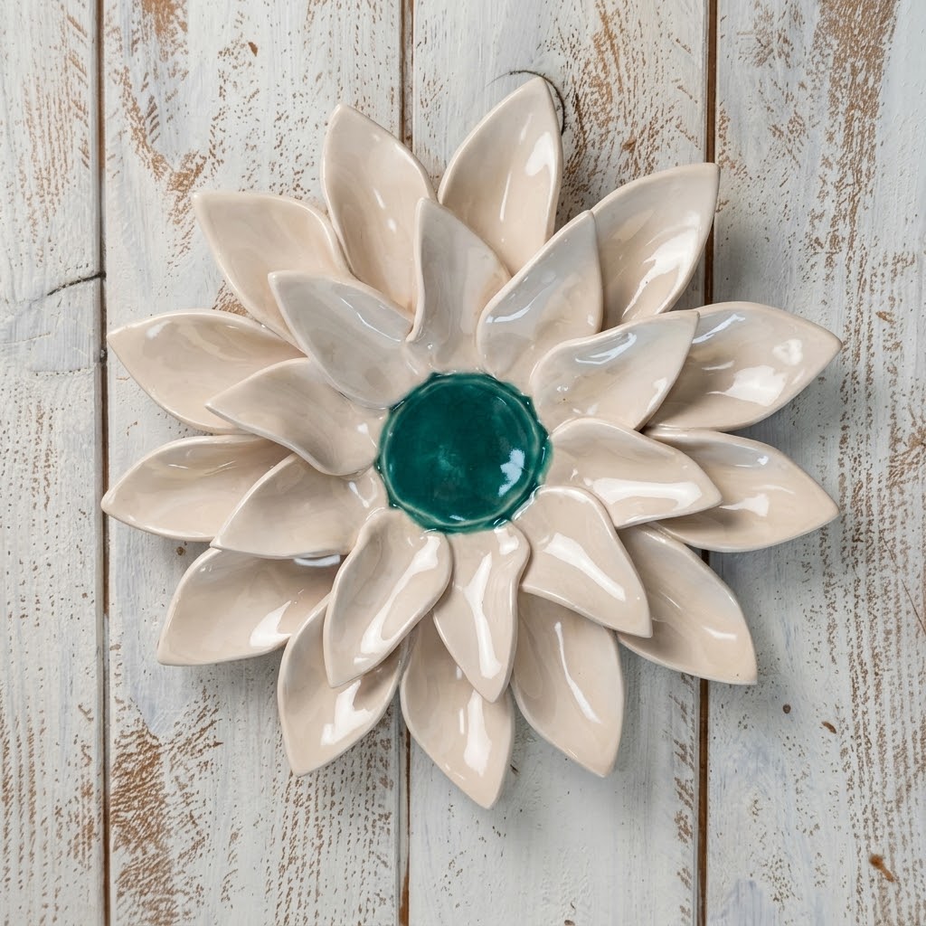 flor cerâmica para parede